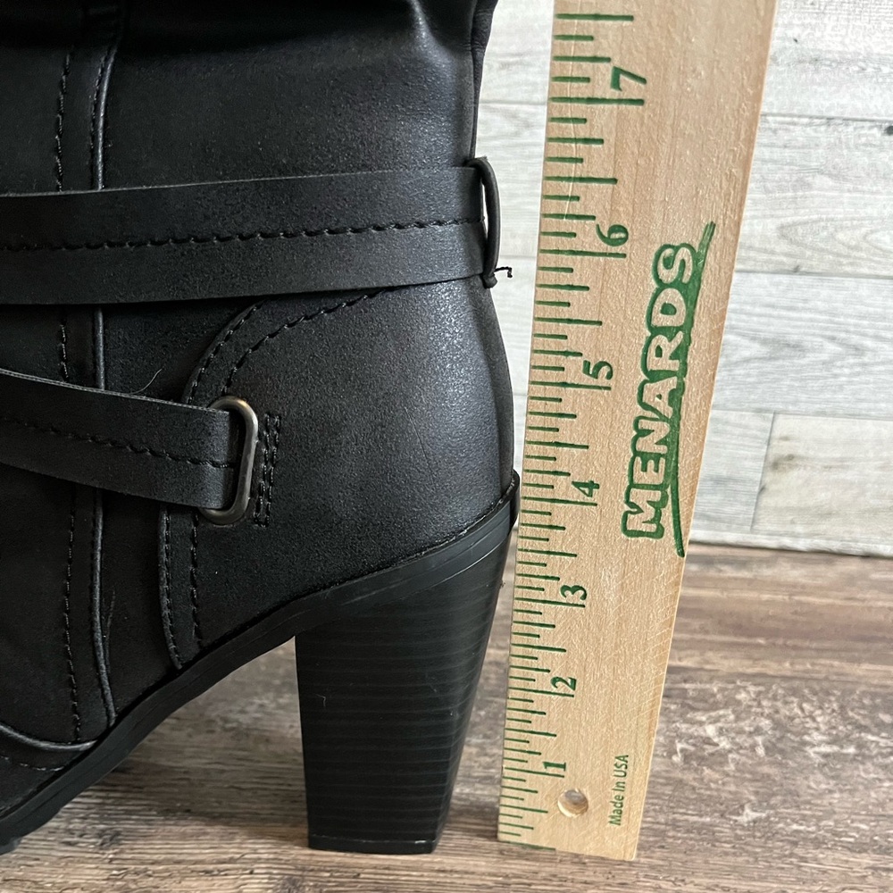 Qupid Black High Heel Boots New Out Of Box Zip Up Calf Shoes Women’s Size 8.5 - Picture 8 of 10